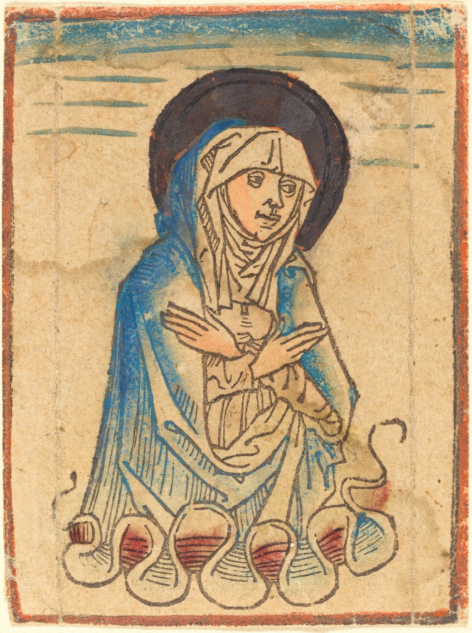 Panna v oblacích od German 15th Century or Master of the Housebook