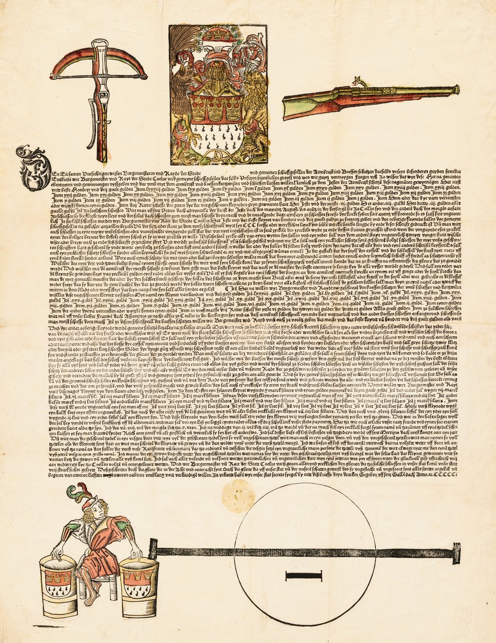 Broadside: Pozvánka na soutěž ve zbrojení od German 16th Century