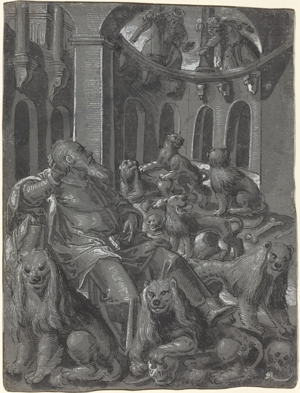Daniel v jámě lvové [přímo] od German 16th Century