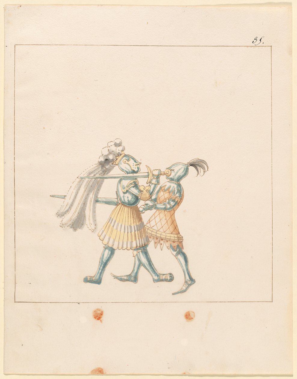 Freydal, Kniha klání a turnaj císaře Maxmiliána I.: Pěší souboje (svazek III): Deska 165 od German 16th Century