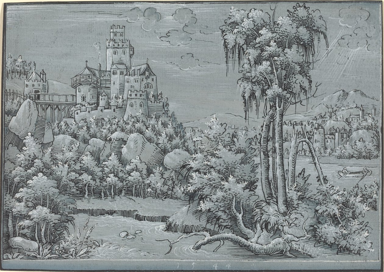 Krajina s hradem od German 16th Century