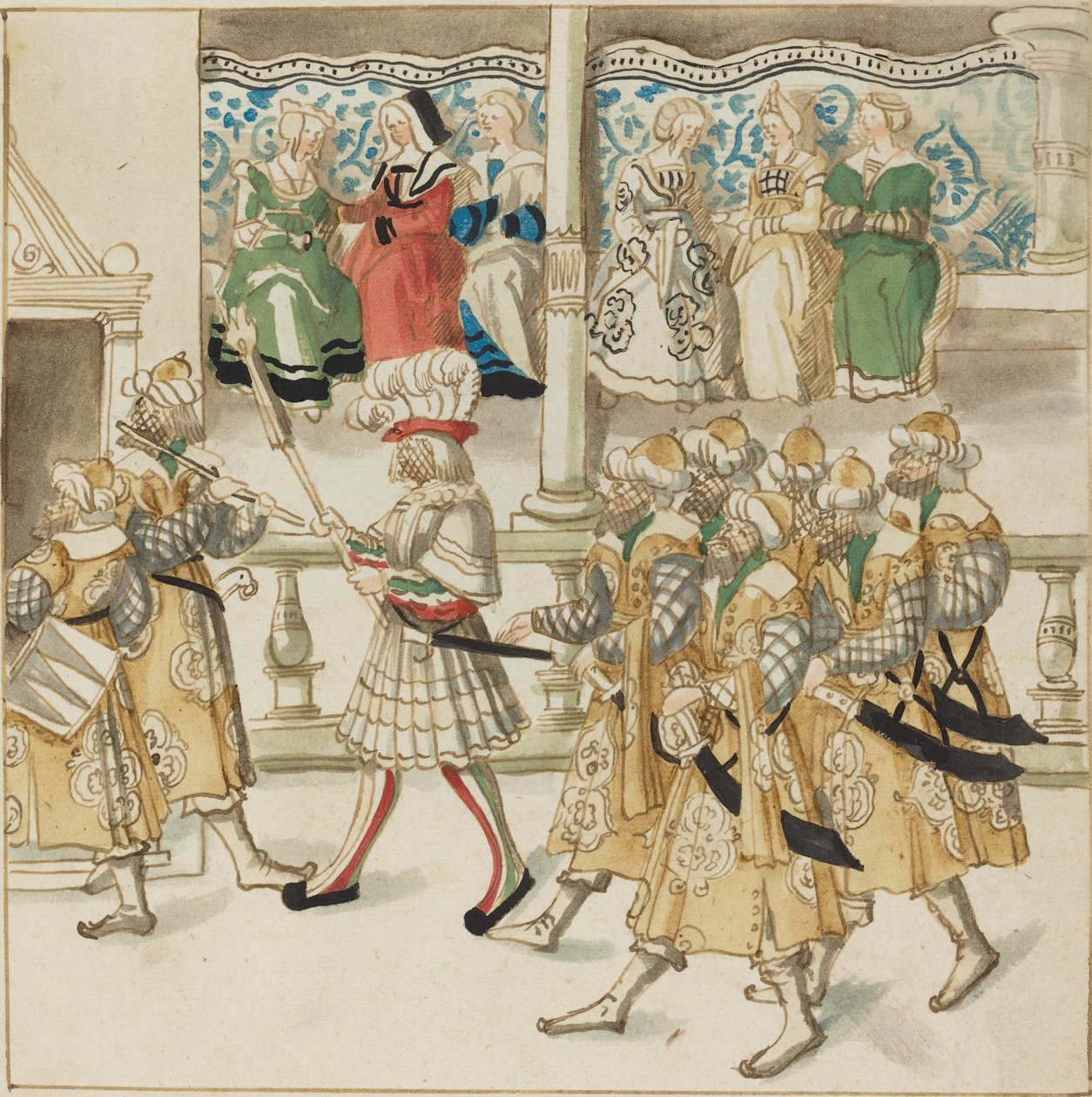 Přehlídka rytířů v orientálním kostýmu od German 16th Century