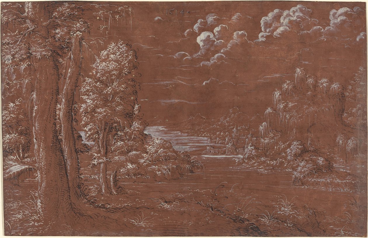 Říční krajina od German 16th Century