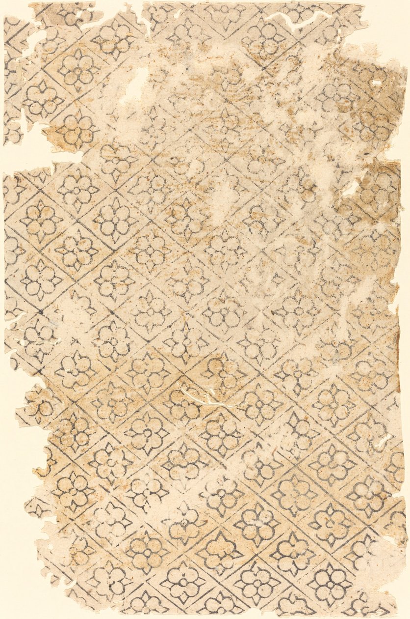 List s květinovým a diamantovým vzorem od German 16th Century