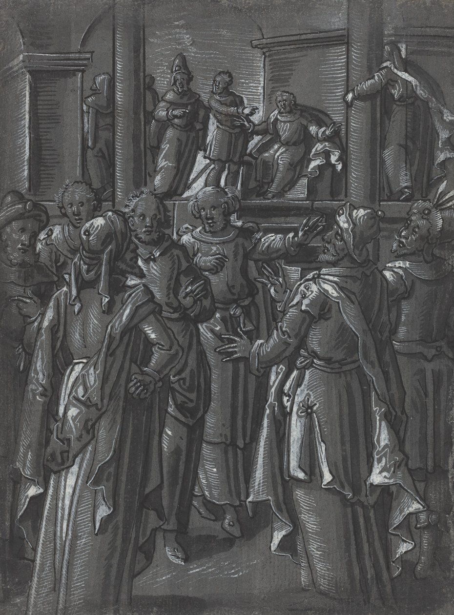 Velekněz před Pilátem [verso] od German 16th Century