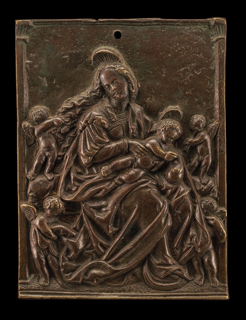 Panna a dítě se čtyřmi anděly od German 16th Century