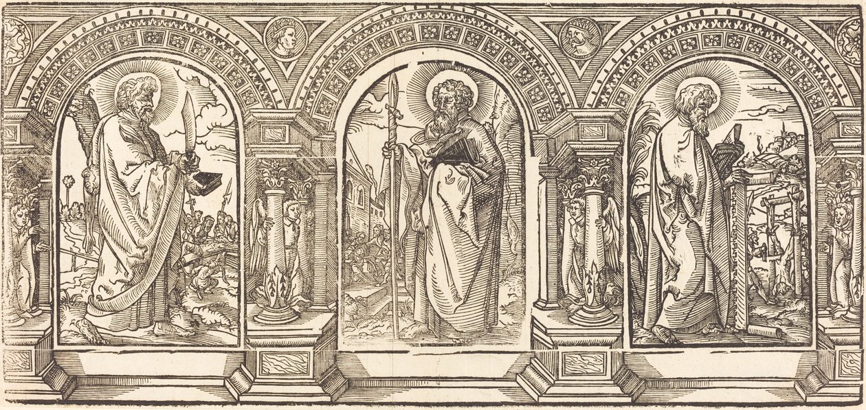 Kristus a jeho učedníci I od German 16th Century after Martin Schongauer