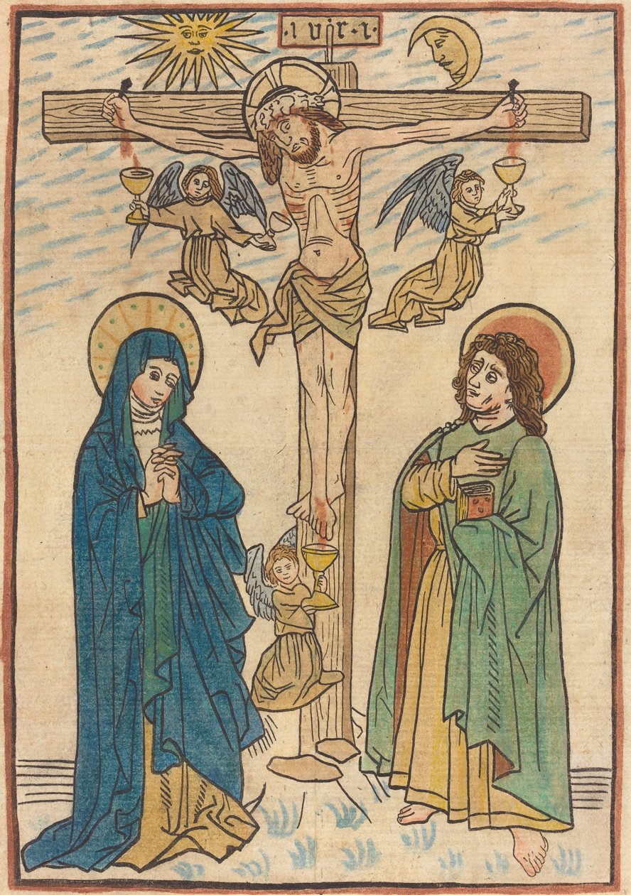 Kristus na kříži s anděly od German 19th Century after German 15th Century