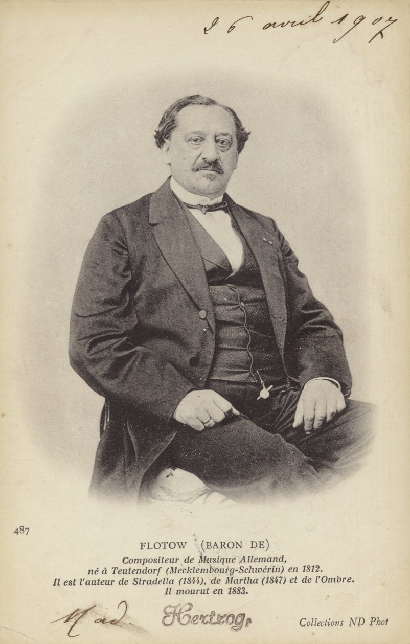 Baron de Flotow, německý skladatel (1812-1883) (čb fotografie) od German Photographer