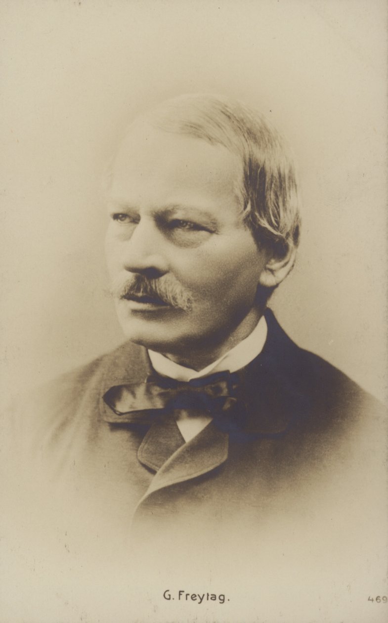 Gustav Freytag (1816-1895), německý spisovatel a dramatik (čb fotografie) od German Photographer