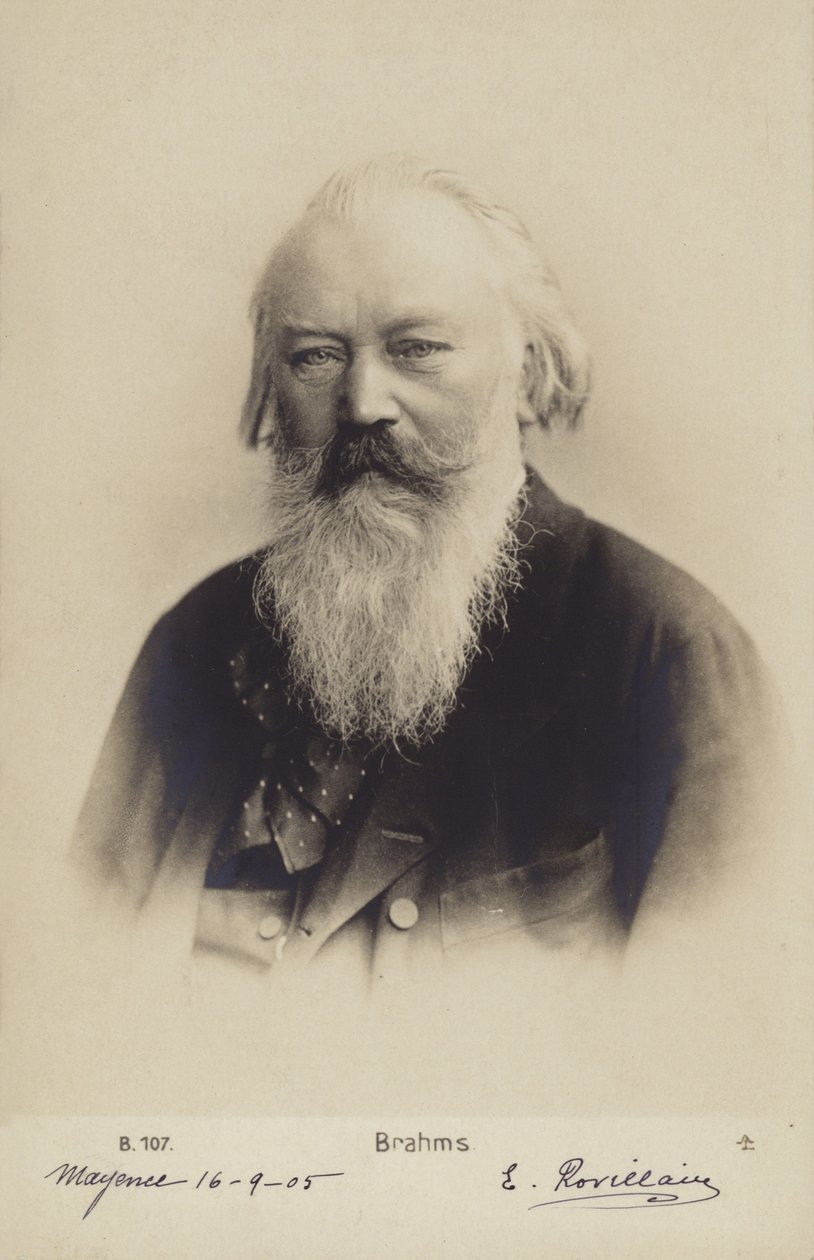 Johannes Brahms, německý skladatel a klavírista (1833-1897) (čb fotografie) od German Photographer