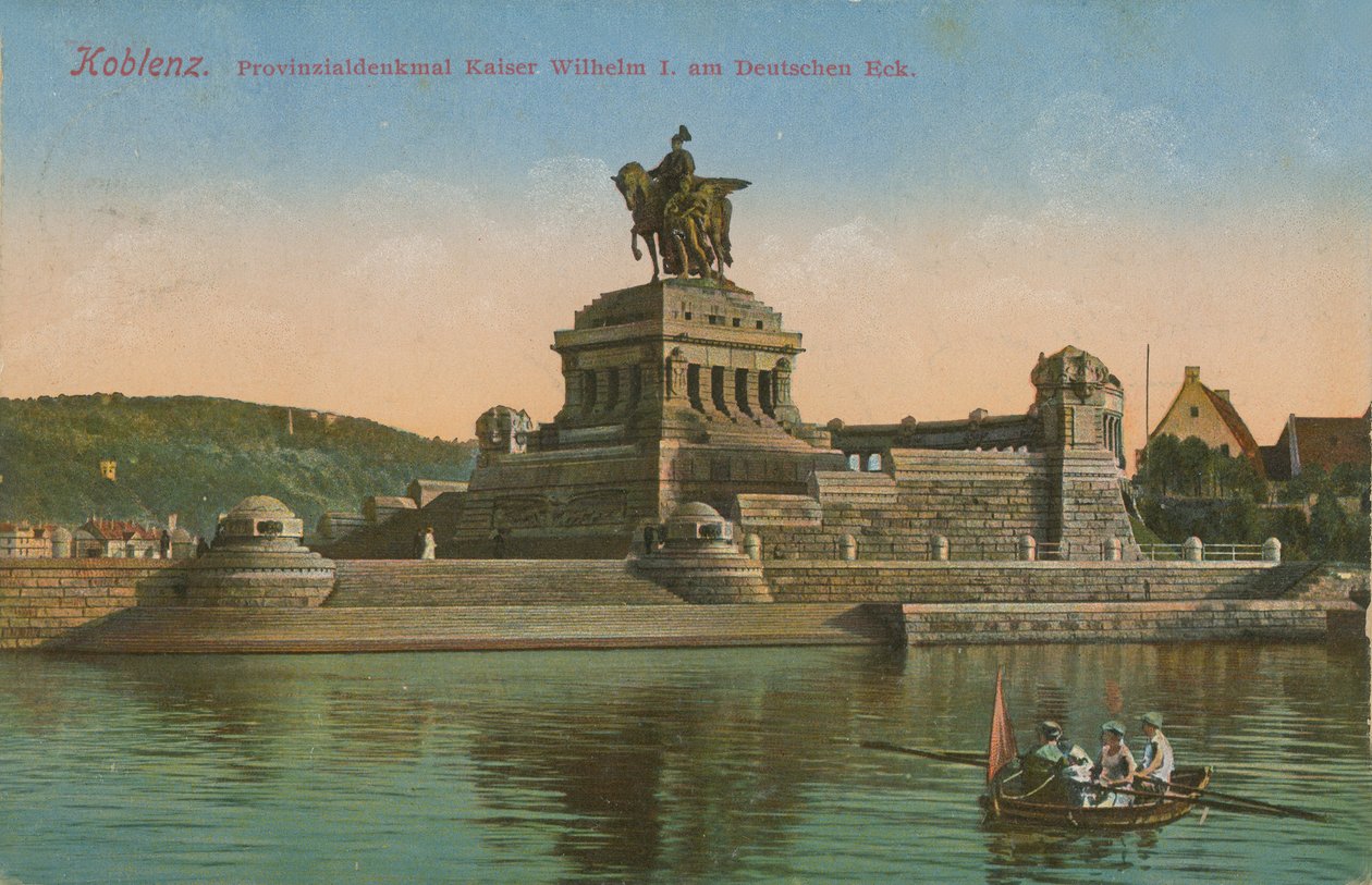 Pomník císaře Viléma I., Koblenz. Pohlednice odeslaná v roce 1913. od German Photographer