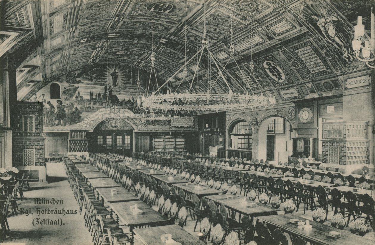 Mnichov, Hofbrauhaus. Pohlednice odeslaná 11. března 1913. od German Photographer