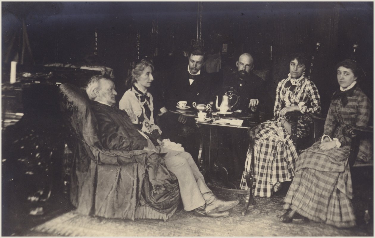 Portrét Richarda Wagnera s přáteli a rodinou (čb fotografie) od German Photographer
