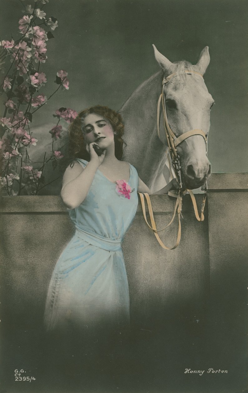 Pohlednice německé filmové hvězdy Hennyho Portena, odeslaná v roce 1913 (ručně kolorovaná fotografie) od German Photographer