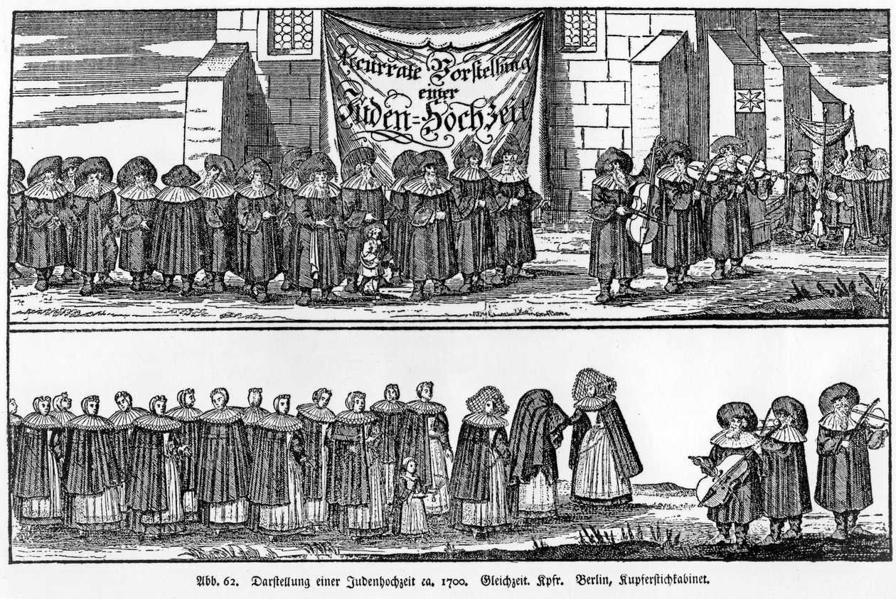 Židovský svatební průvod kolem roku 1700 od German School
