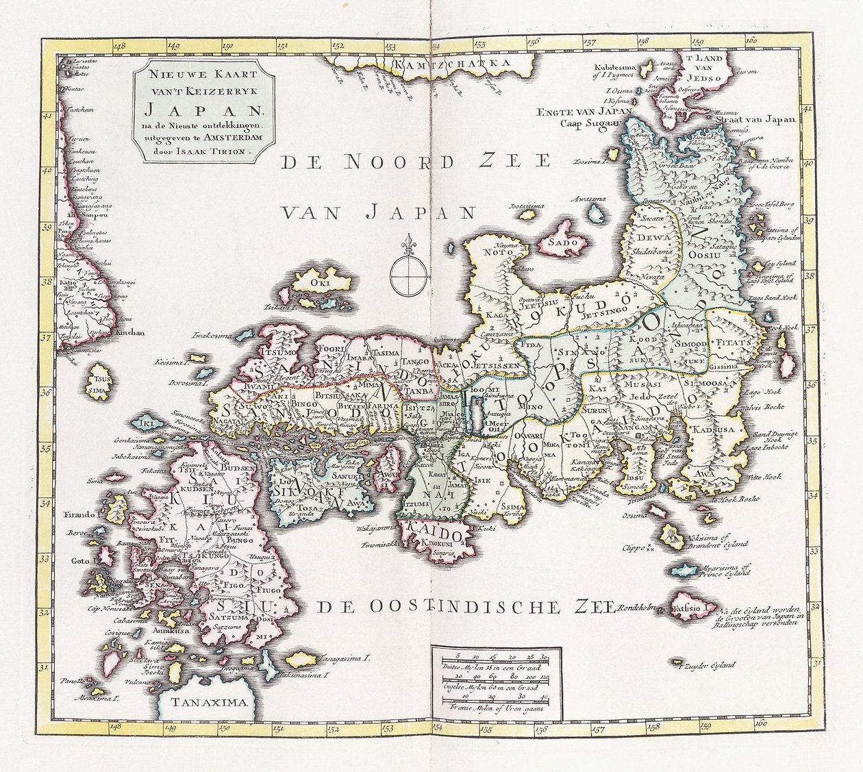 Mapa Japonska, 1769 od German School