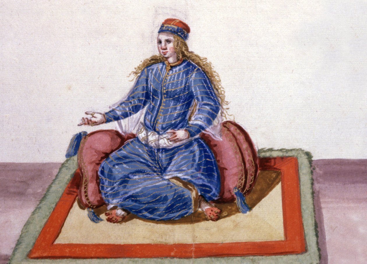 Oblíbená žena na dvoře osmanského sultána, kolem roku 1600 (akvarel) od German School