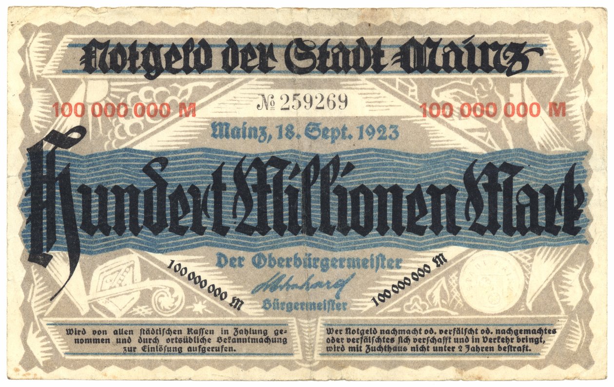Stomilionová bankovka, 1923 od German School