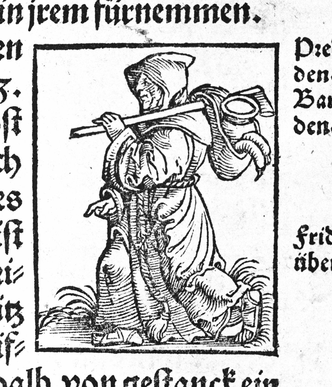 Poutník na cestě - v "The Noble Strict Best Fromen"", Johann Stumpff od German School