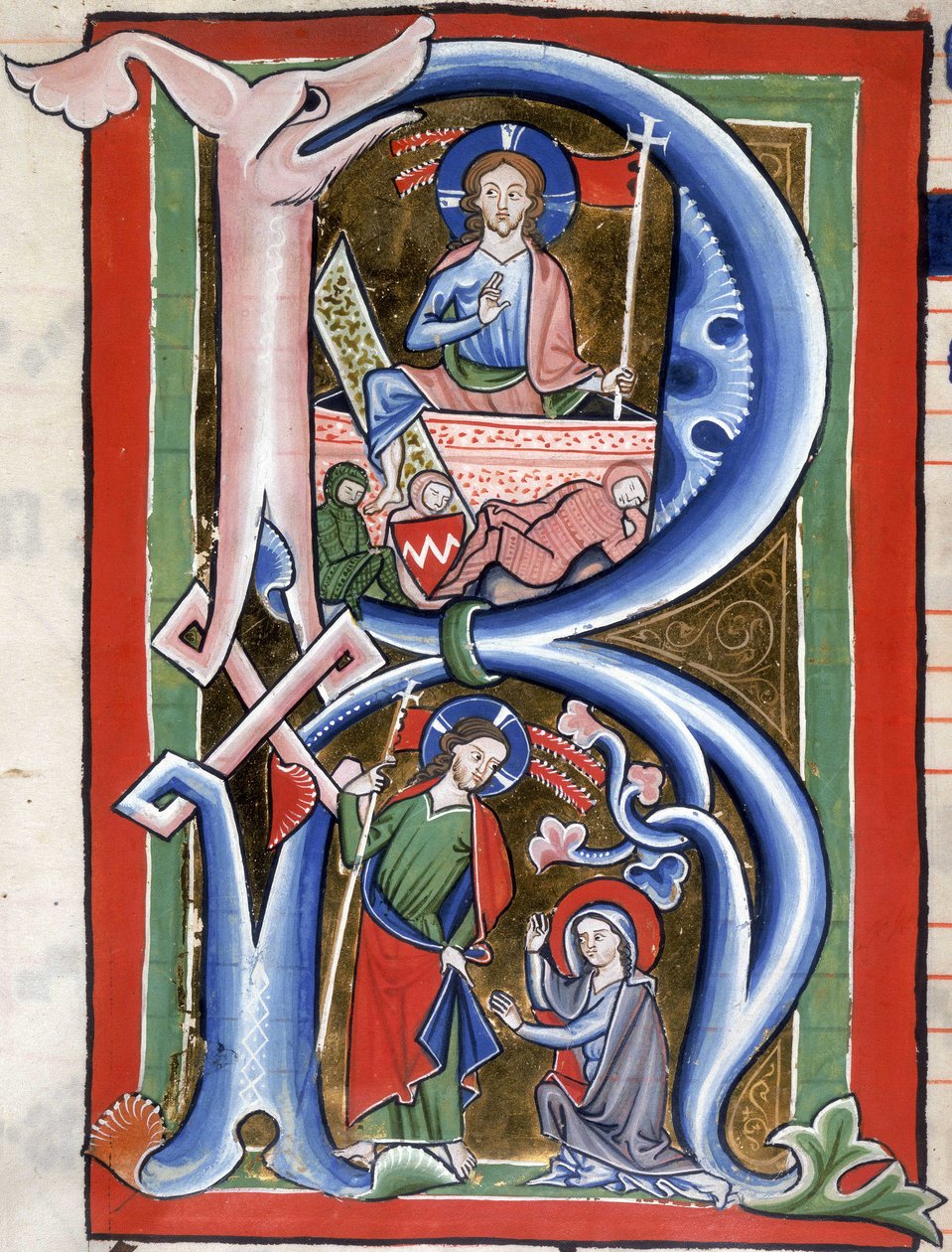 Přidat 16950 f.106v (detail) Scény ze života Krista (vellum) od German School
