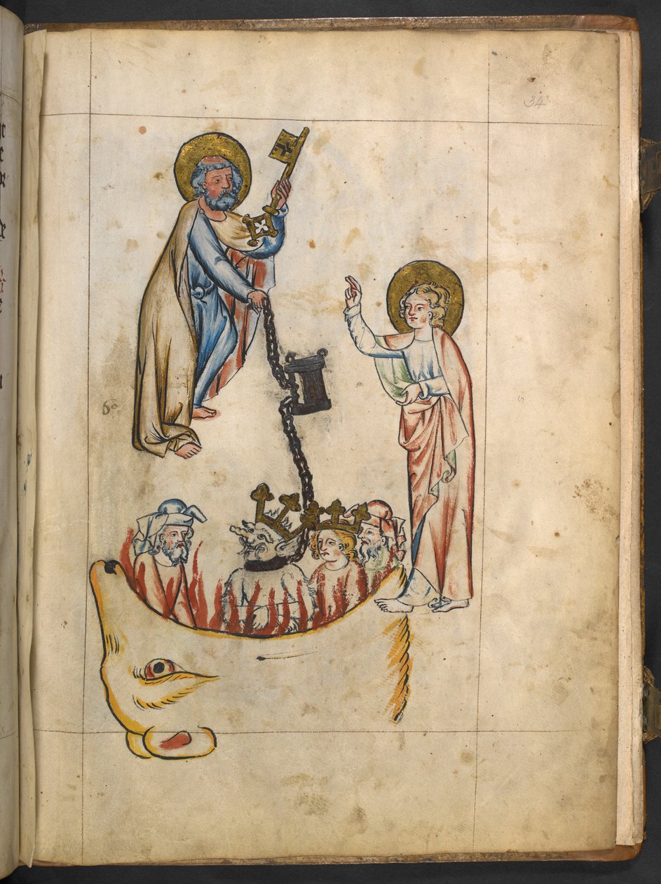 Přidat MS 15243 f.34r Anděla držícího klíč od bezedné jámy, ilustrace z 