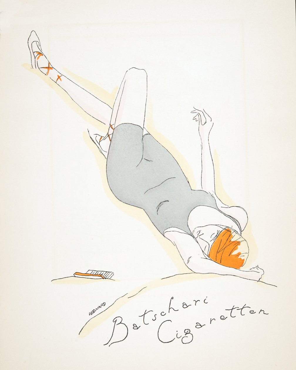 Reklama na "Batschari Cigaretten", ze Stylu, pub.1922 (pochoir print) od German School