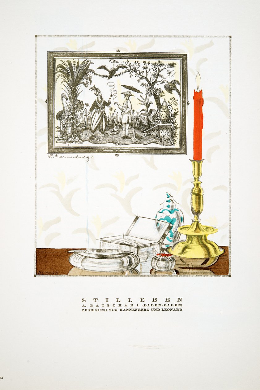 Reklama na "Batschari Cigaretten", ze Stylu, pub.1922 (pochoir print) od German School
