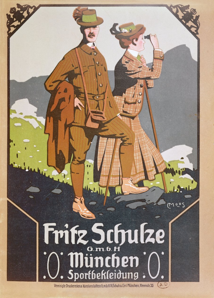 Reklama na vycházkové oblečení Fritz Schulze, cca 1910 od German School