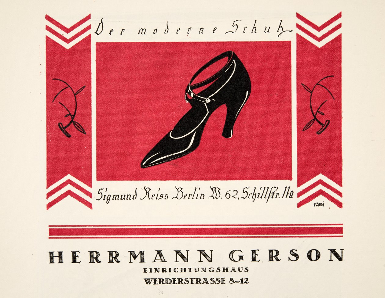 Reklama na boty Herrmann Gerson, ze Stylu, pub.1922 (pochoir print) od German School
