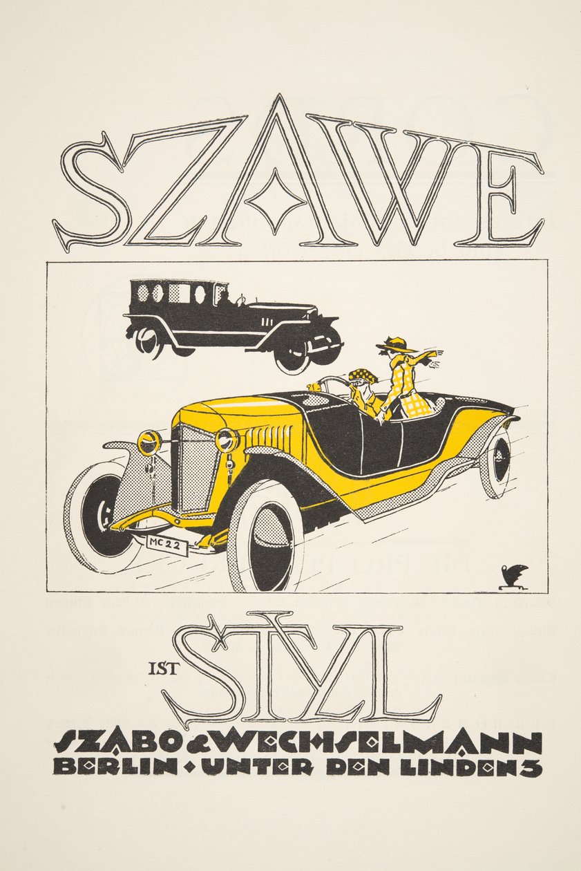 Reklama pro Szawe (Szabo & Wechselmann), ze Styl, pub.1922 (pochoir print) od German School
