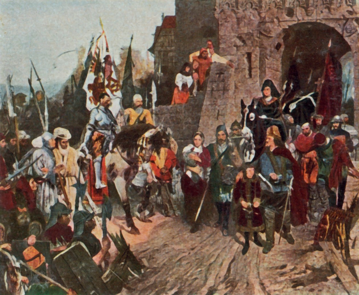 Agnes von Rosenberg předává tvrz svého otce husitům od German School