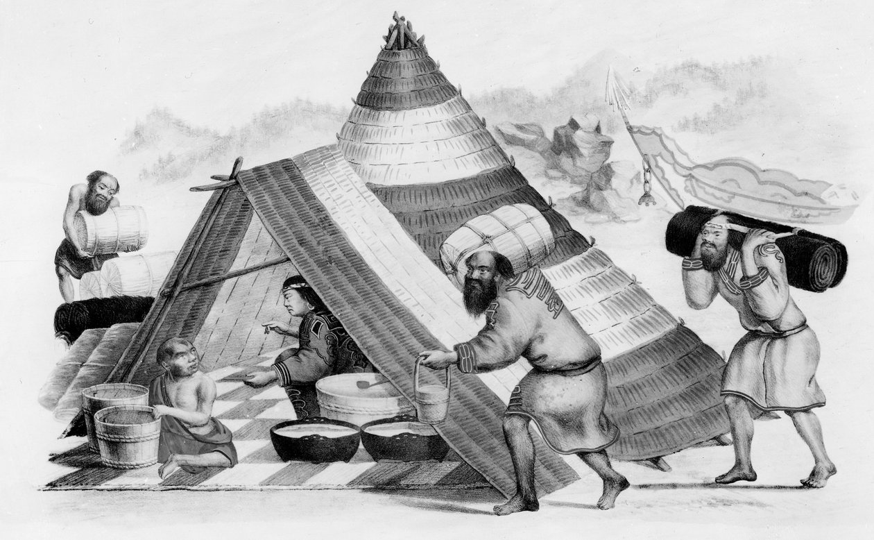 Obchodníci Ainu na japonském ostrově Jezo od German School