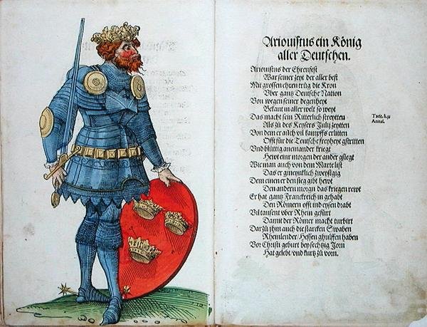 Ariovistus, král Němců, z „Původu prvních dvanácti starých králů a knížat německého národa“ od German School