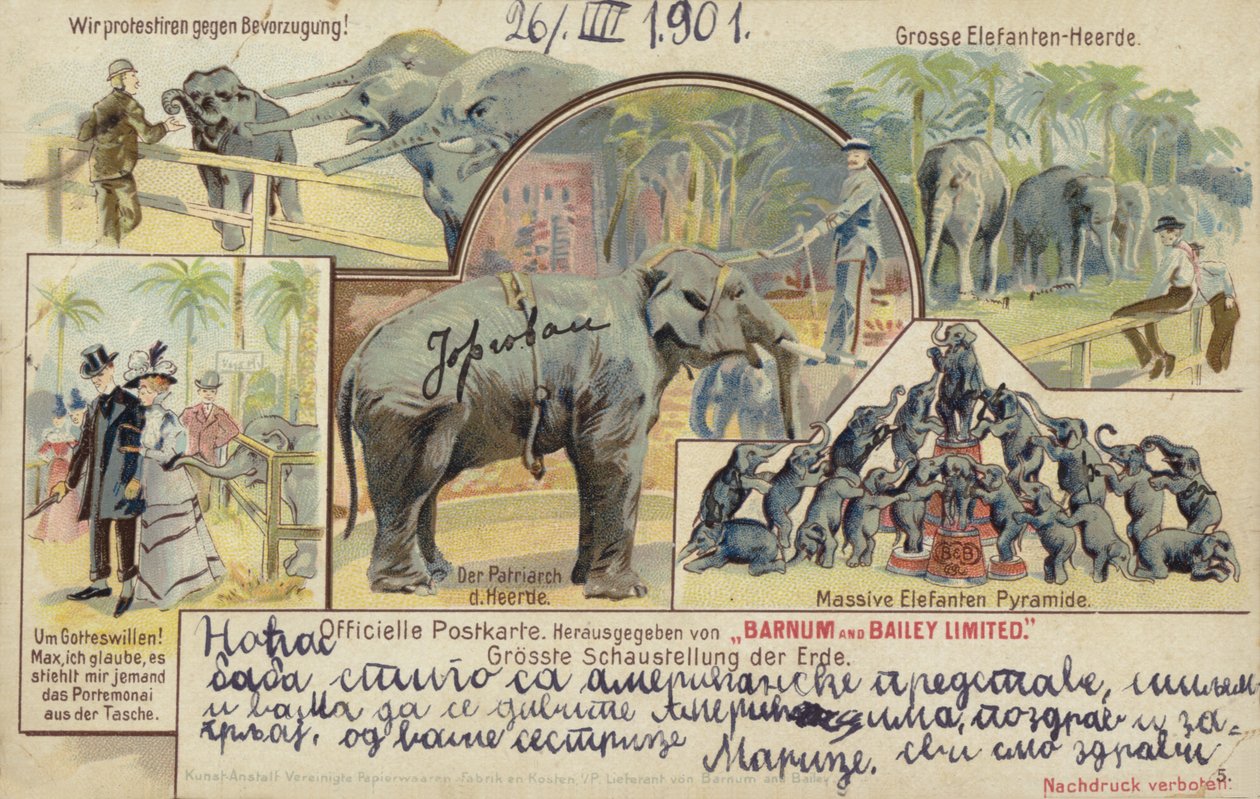 Cirkus Barnum a Bailey (barevná litografie) od German School
