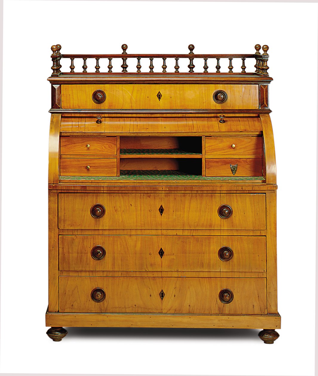 Biedermeier sekretář-komoda, druhá čtvrtina 19. století (ořech a mahagon) od German School