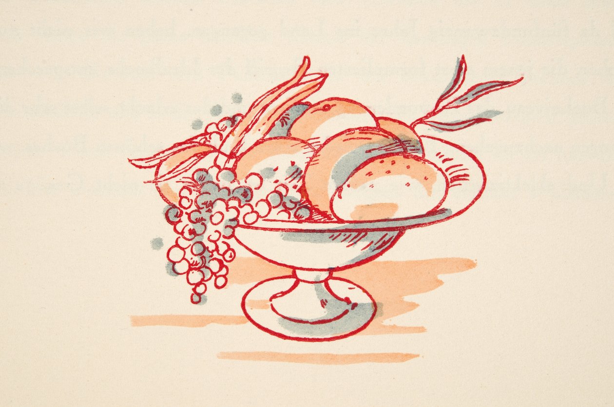 Bowl of Fruit, od Styl, pub. 1922 (pochoir print) od German School