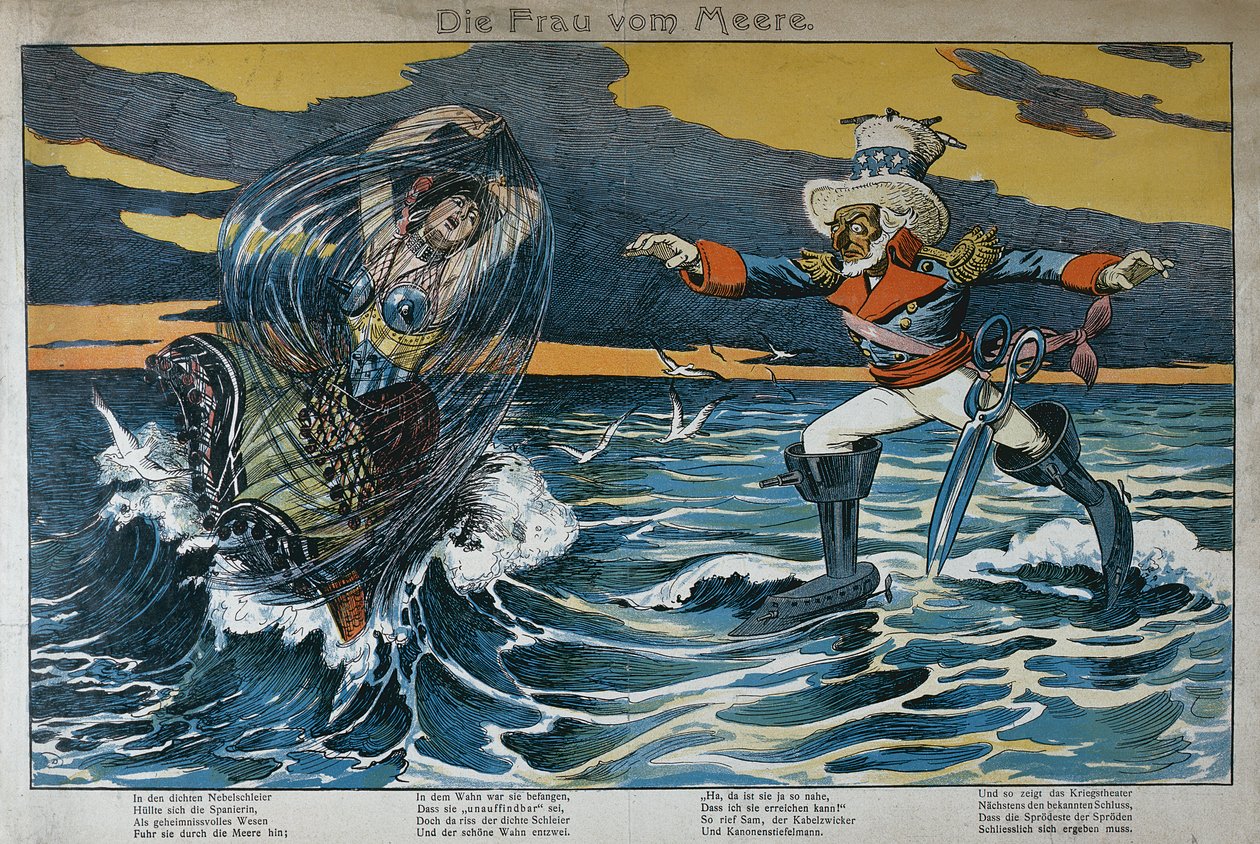Karikatura španělsko-americké války, 1898 od German School