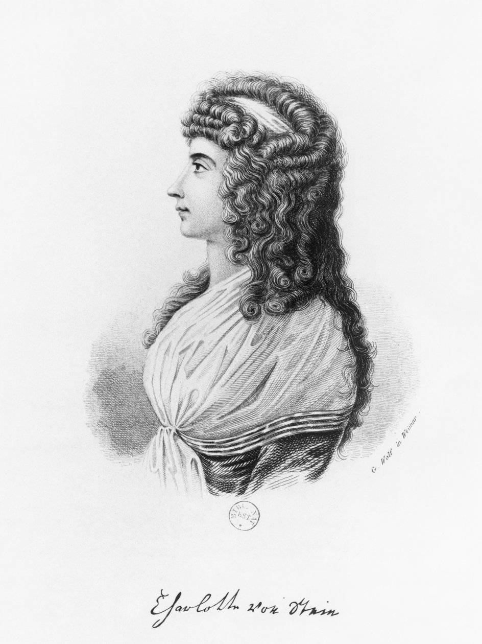 Charlotte von Stein, rozená von Schardt, konec 18. století-začátek 19. století, ryl G. Wolf od German School