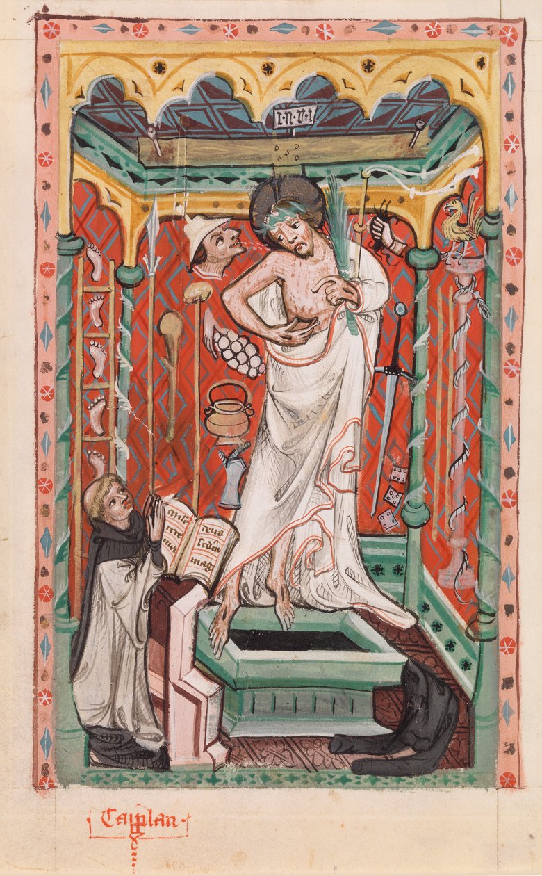 Kristus s Arma Christi (wc na pergamenu) od German School