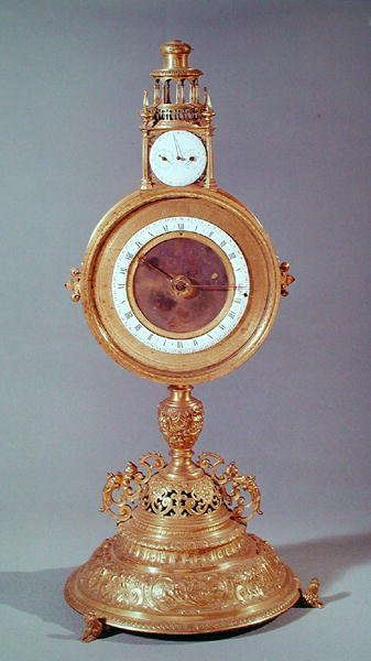 Hodiny ve formě monstrance patřící kardinálu de Granvelle, Augsburg, 1564 (zlacená měď) od German School