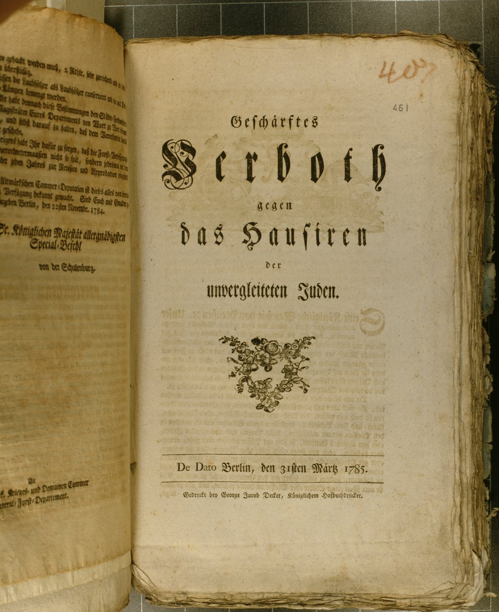 Jednací řád z roku 1776 (tisk) od German School
