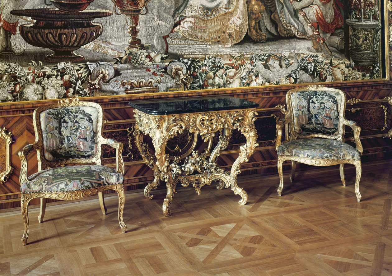 Konzolový stůl a dvě křesla, 1745 od German School