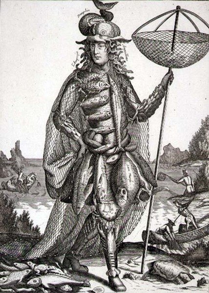 Kostým pro rybáře, hospoda. od Gerarda Valcka (1651-2-1726) kolem 1690 (rytina) od German School