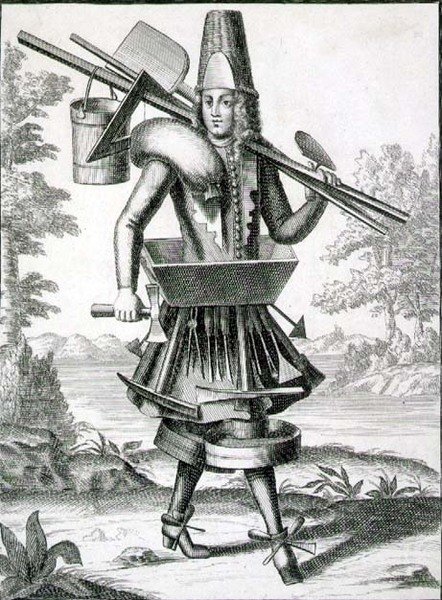Kostým pro zednáře, hospoda. od Gerarda Valcka (1651/2-1726) kolem 1690 (rytina) od German School