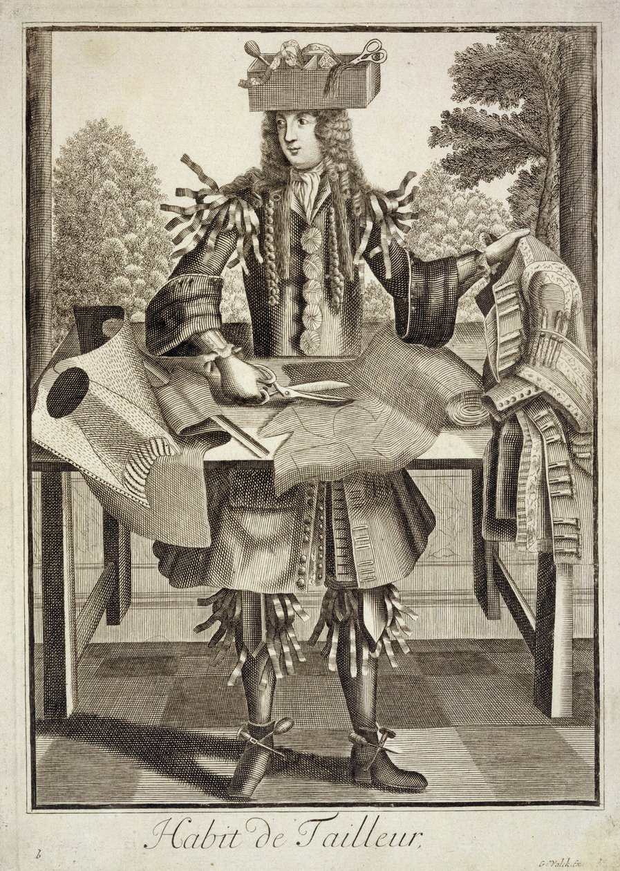 Kostým pro krejčího, hospoda. od Gerarda Valcka (16512-1726) kolem roku 1690 od German School