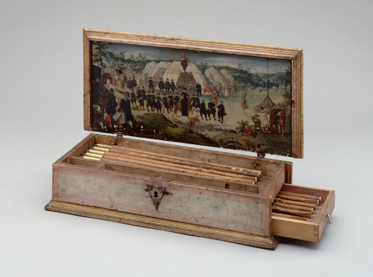 Schránka na střely do kuše patřící knížeti Otto von Hesse, 1615 (lakované dřevo) (viz také 312141-43) od German School