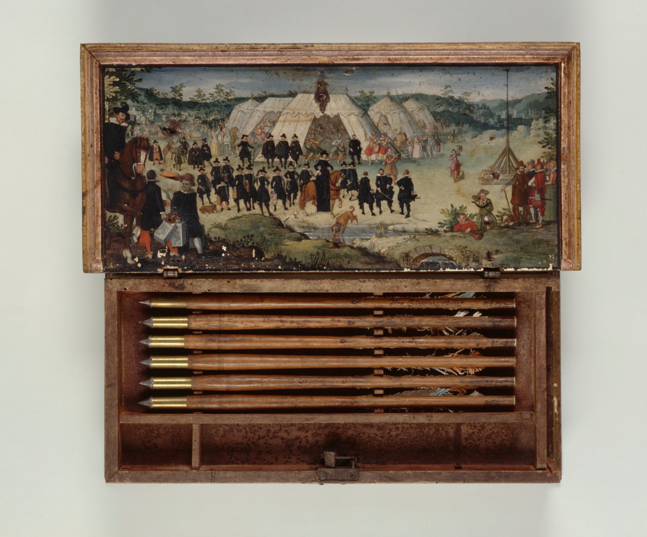 Schránka na šrouby do kuše patřící knížeti Otto von Hesse, 1615 (lakované dřevo) (viz také 312140-312143) od German School