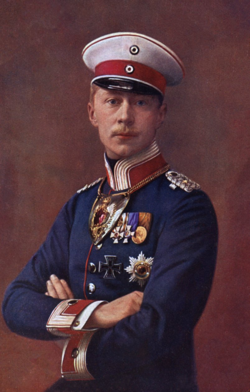 Korunní princ Wilhelm, nejstarší syn německého císaře Wilhelma II (barevná litografie) od German School