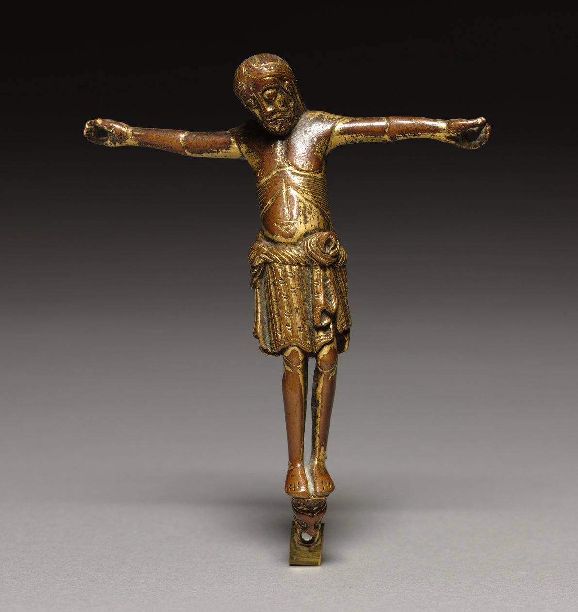 Ukřižovaný Kristus, cca 1200 (zlacený bronz) od German School